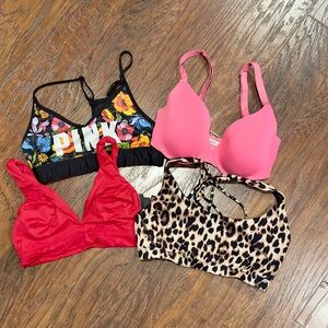 Victoria's Secret 4 Piece Bra Bundle, Small/Medium
